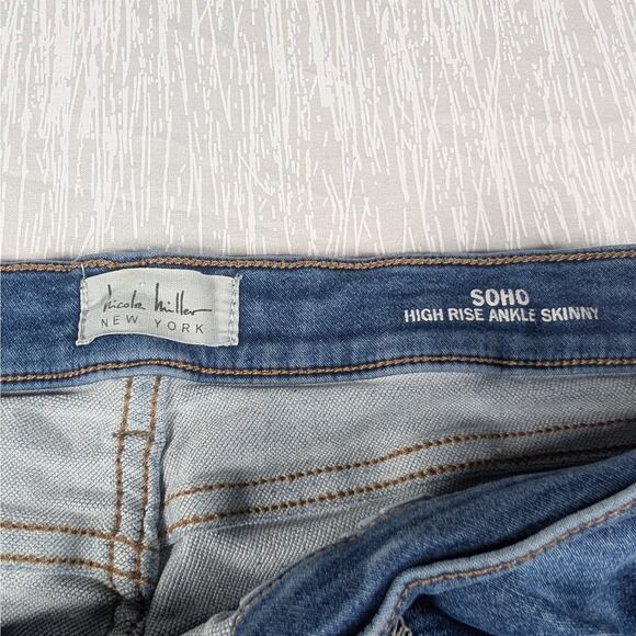 Nicole Miller Jeans Womens Size 16 Blue Soho High Rise Ankle Skinny Jeans - Picture 4 of 9